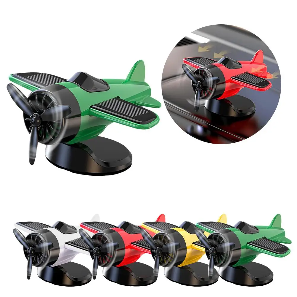 

New Solar-Powered Rotating Airplane Car Air Freshener Creative Fragrance Decoration for Car Interior Accessories