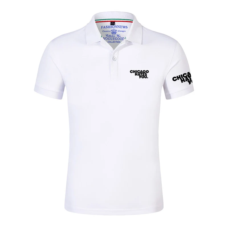 2025 Chicago Hates You Same Men's New Summer Hight Quality Regular Polos T-Shirt Short Sleeves Fashion Casual Lapel Sports Tops