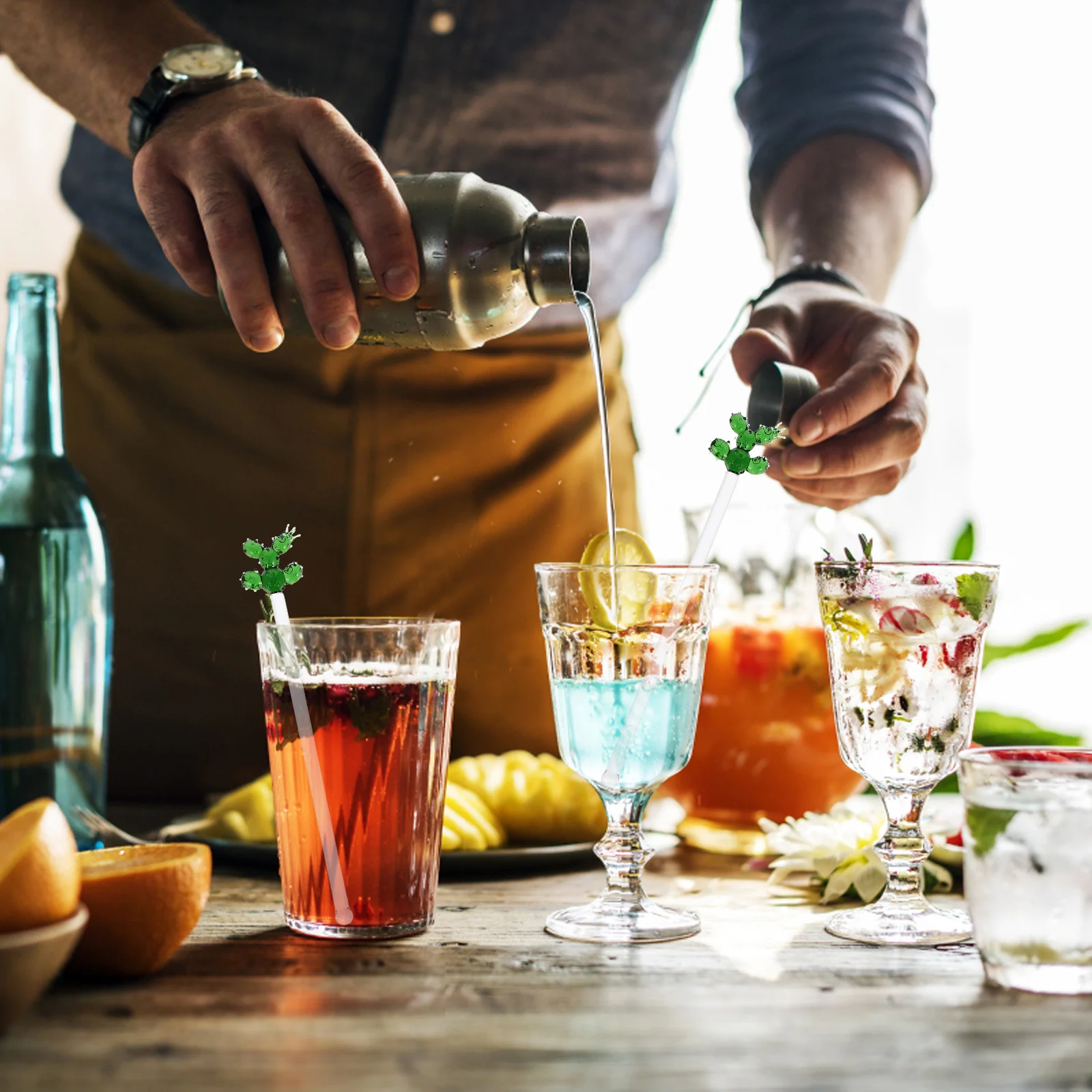 

1Pcs Transparent Glass Stirrer Long Handle Drink Stirring Stick Crystal Clear Mixing Rod Bar Cocktail Tool for Home Coffee Shop