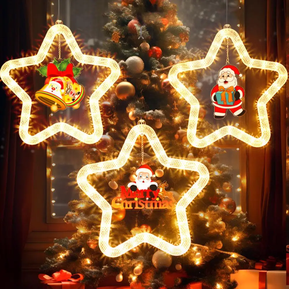 Low Power Consumption Holiday Led Christmas Star Light Decoration for Window Door Wall Battery Operated Xmas Tree for Holiday