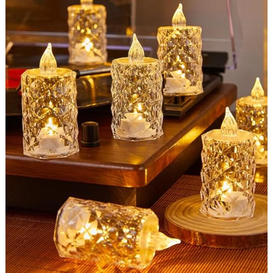12 Pack Battery Operated Flameless LED Tea Light Candles, installed LR1130*3 cells support 150+ H Long lasting wedding candle