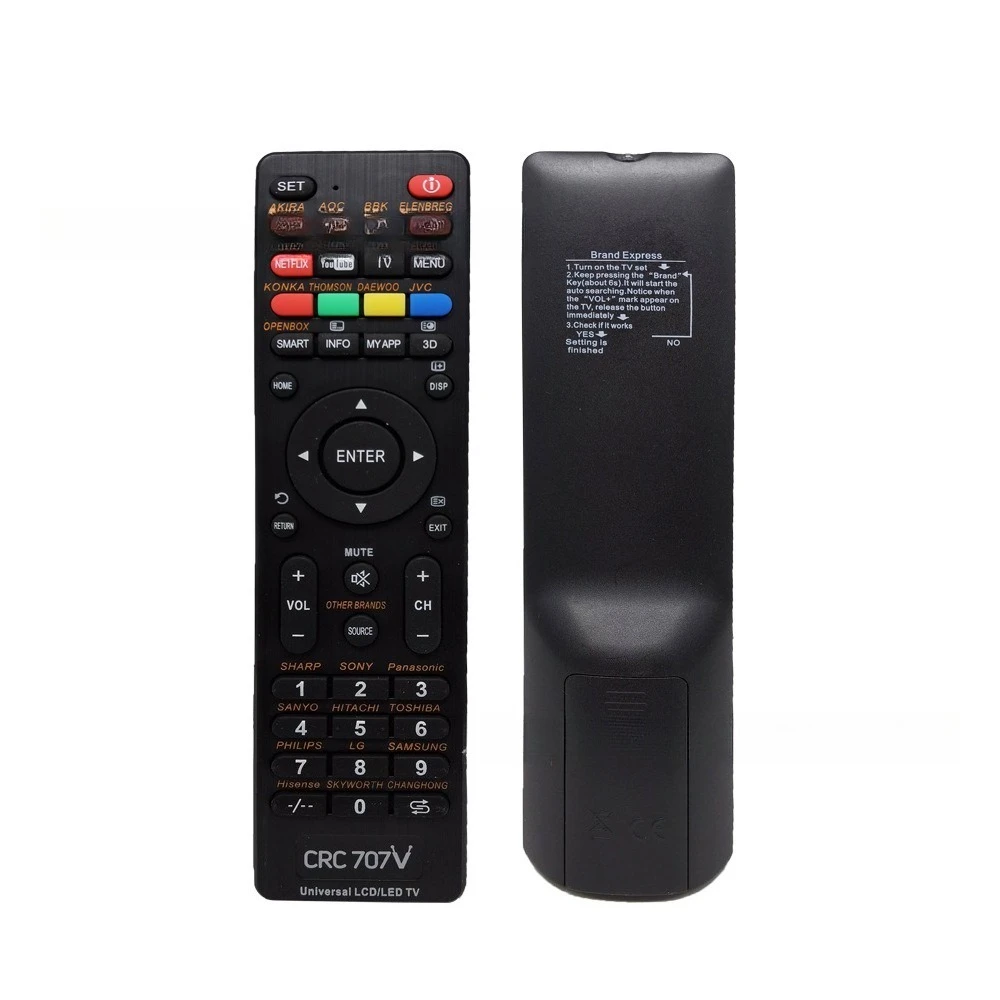 "CRC707V Universal Smart Remote Control - LCD Display & Infrared for Multi-Brand TVs"