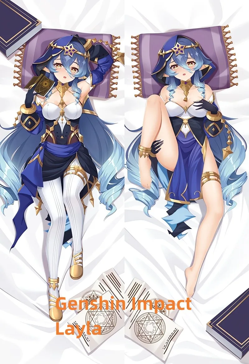 

Dakimakura Anime Pillow Case Genshin Impact Layla Double-sided Print Of Life-size Body Pillowcase Gifts Can be Customized