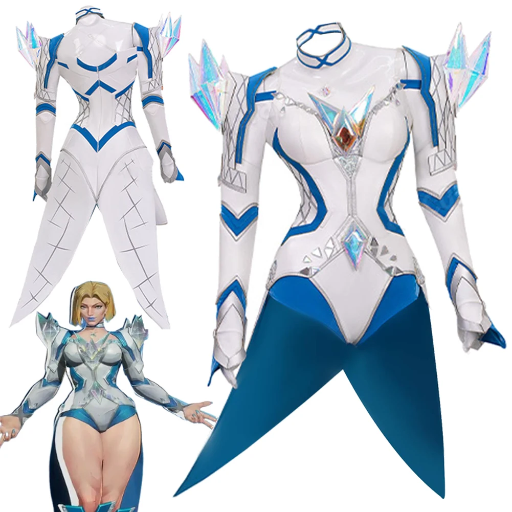 

Game Rival Cosplay Emma Grace Frost Jumpsuit Clothing Female Adults arty Roleplay Costume Suits Outfit Halloween Carnival