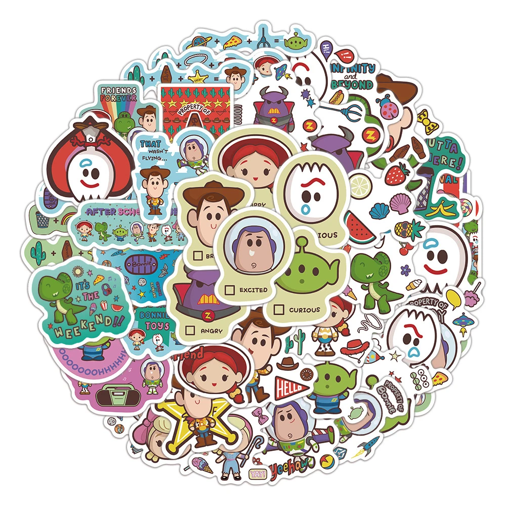 10/30/50 قطعة ديزني قصة لعبة أنيمي ملصقات مضحك الكتابة على الجدران الشارات الزخرفية دراجة نارية الهاتف دفتر الدراجة لطيف الكرتون ملصق