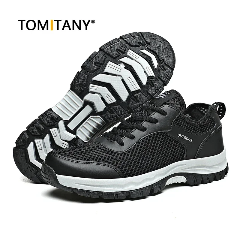 Summer Breathable Men Hiking Shoes Suede + Mesh Outdoor Men Sneakers Climbing Men Sport Shoes Quick-dry 2024 Water Shoes