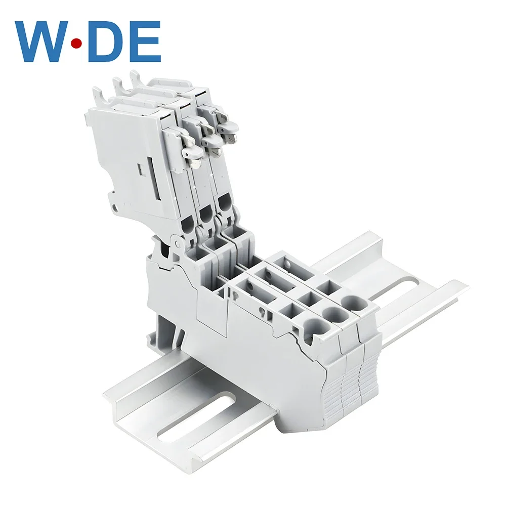 10Pcs ST 4-HESI 5X20 Fuse Terminal Block With Disconnect Lever Spring Connection Fuse Holder NS 35 DIN Rail Connector ST4-HESI