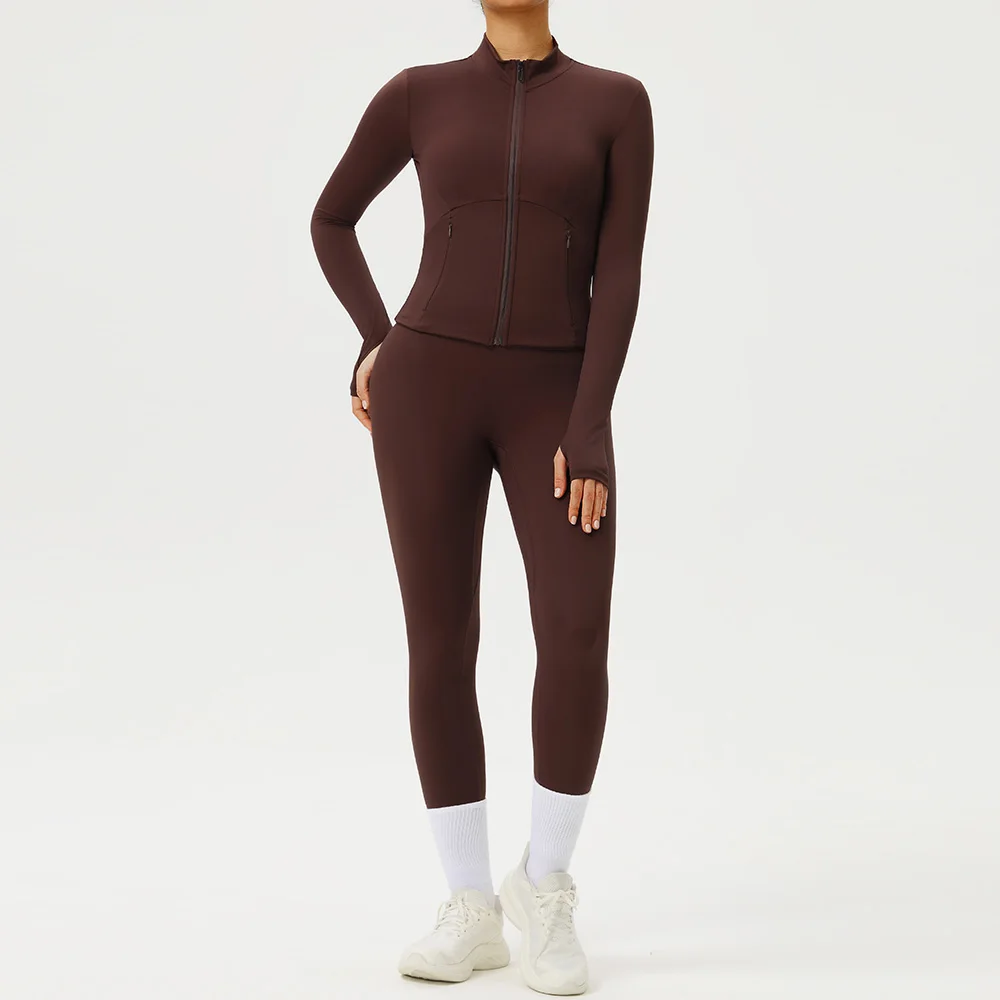 2PCS Yoga Suit Sports Set Women Sportswear Gym Set Women Tracksuit Running Workout Long Sleeve Jacket Sports Shirt Yoga Clothing - Image 5