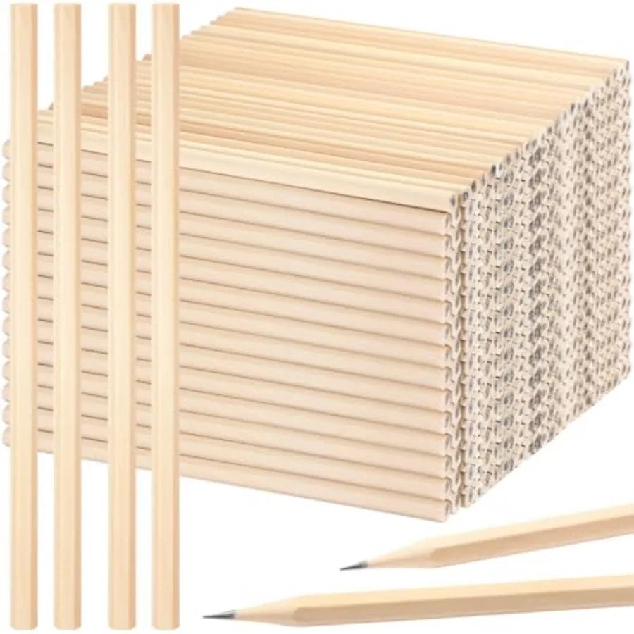 

Набор из 0 деревянных карандашей без ластиков, шестигранные, графитовые HB, не заточенные, из натурального дерева, для класса, подарки