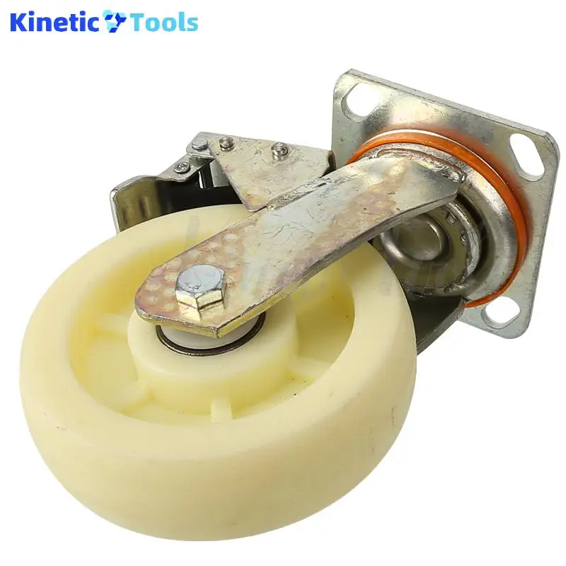 

Стандартное несущее нейлоновое колесо, 6-дюймовое универсальное колесо с тормозом — промышленное колесо с плоским креплением для тяжелых условий эксплуатации