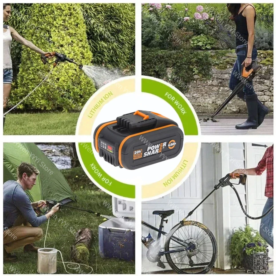 6.0Ah для Worx 20V 6000mah литий-ионный аккумулятор для Worx WX390/WX176/WX166.4/WX372.1 WX800/WX678/WX550/WX532/WG894E WG629E/WG329E/WG2