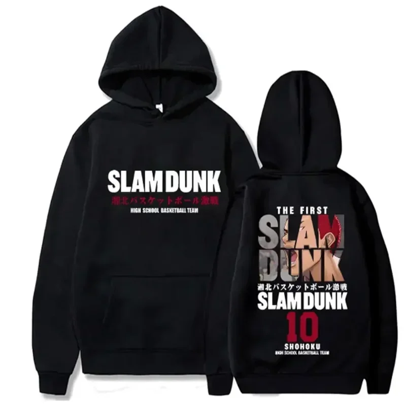 Anime Slam Dunk Hoodies Casual Com Capuz Streetwear Hip Hop Moletons Sakuragi Hanamichi Print Tops Plussize