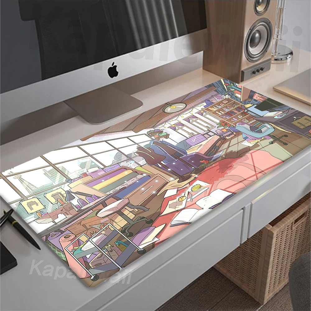 Grande Anime Kawaii Cute Mouse Pad Pc Gamer Cartoon Mousepad HD Print Gaming Keyboard Pad XXL Table Carpet tappetino da scrivania in gomma