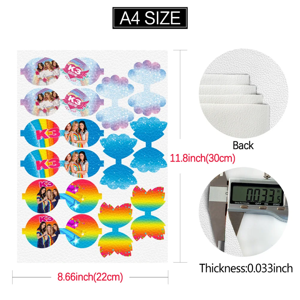 

30x22cm Litchi Hair Bow Shape Printed Faux Leather Bowparts for Craft Gift DIY Making Hair Bow