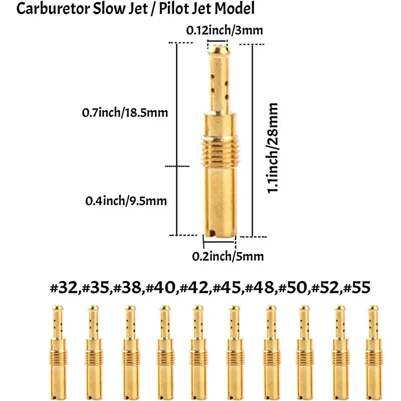 ل PWK Keihin OKO CVK Carb 40 قطعة المكربن الرئيسي طائرة بطيئة الطيار طائرة عدة الذهب