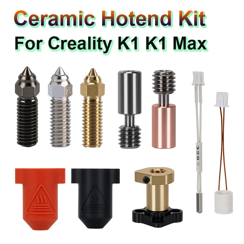 High Speed 24V 60W Print Head For K1 K1 Max 3D Printer Ceramic Heating Core Bimetal Heatbreak Hotend Kit For Creality K1 K1 Max