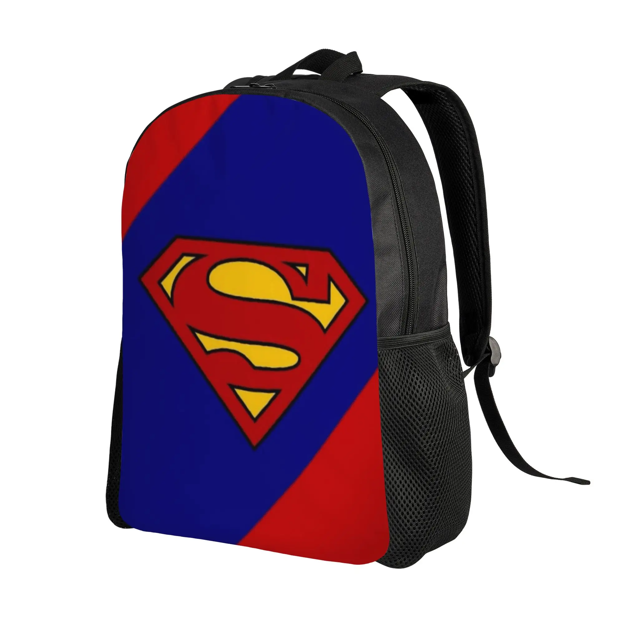 College Bag Back to school season Diagonal Superman Shield Logo  Fashionable Backpack