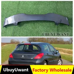 For Peugeot 308 2008 2009 2013 REAR SPOILER ABS Plastic Carbon Color Hatchback Roof Rear Wing Body Kit Accessories Lip Spoiler