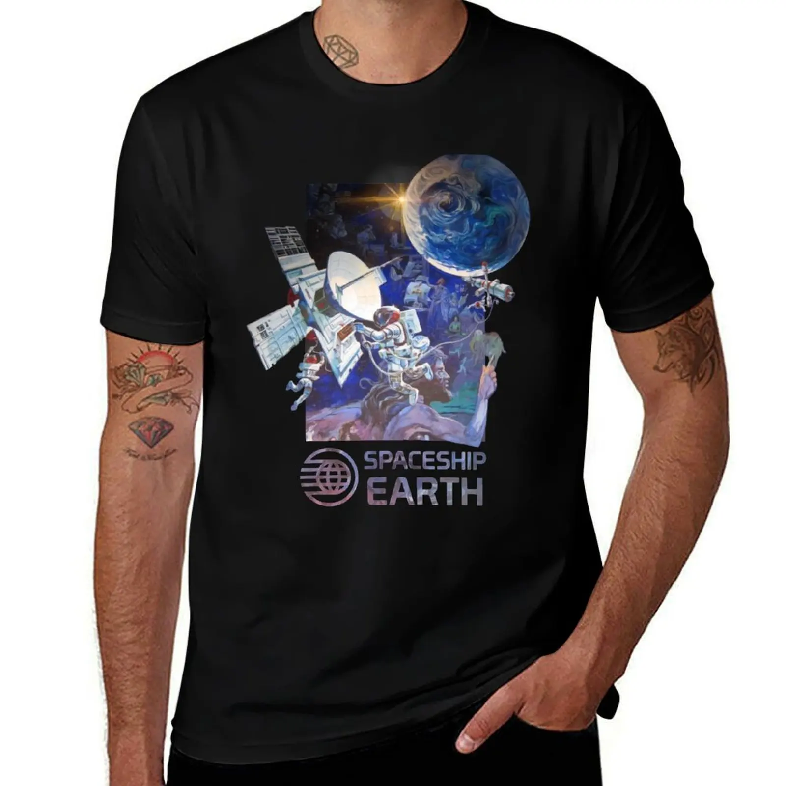 Our Spaceship Earth T-Shirt Basic Solid Tee for Daily Use T-Shirt