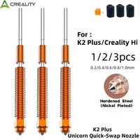 1/2/3PCS Creality K2 Plus Unicorn Quick-Swap Nozzle Kit, For Creality K2 Plus 3D Printer (0.2/0.4/0.6/0.8/1.0mm)