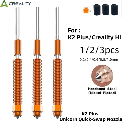 1/2/3PCS Creality K2 Plus Unicorn Kit de boquillas de intercambio rápido, para impresora 3D Creality K2 Plus (0,2/0,4/0,6/0,8/1,0 mm)