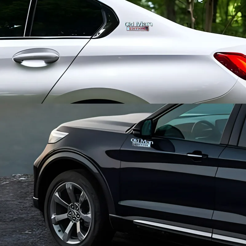 Adesivos de carro modificados de alta qualidade personalizados, material de metal, edição de velho com suporte adesivo