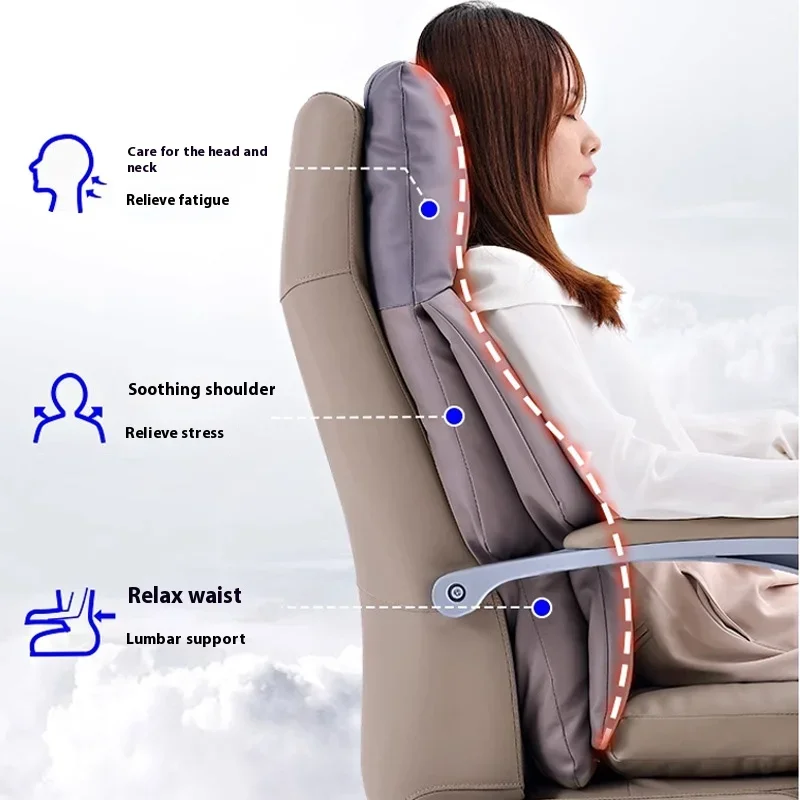 

Headrest Boss Chair 7-Point Vibrating Wheels Rollerblade Lumbar Support Electric Reception Counter For Business Office Furniture