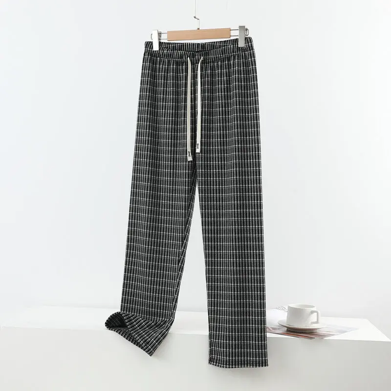 منقوشة السراويل ربيع الخريف ملابس خاصة للنوم السراويل بيجامة قيعان جديد فضفاض Homewear بنطلون لينة المرأة المنزل السراويل
