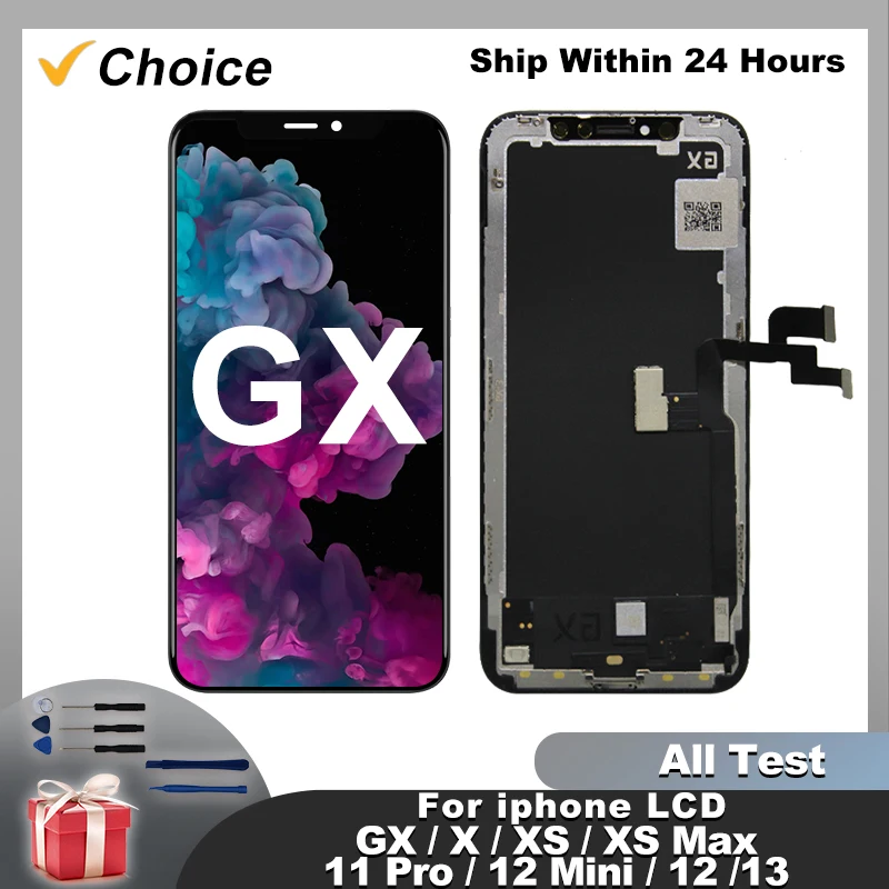 CHOICE GX LCD For iPhone X XS Max Display True Tone With 3D Touch Screen For iPhone 11 12 Pro Max 12Mini LCD Pantalla Digitizer