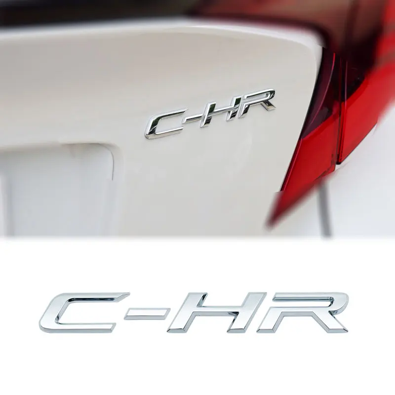 For TOYOTA CHR C-HR Logo Prado RAV4 Camry Yaris Car Letter Rear Trunk Decals Emblem Badge ABS Sticker Car Styling Accessories