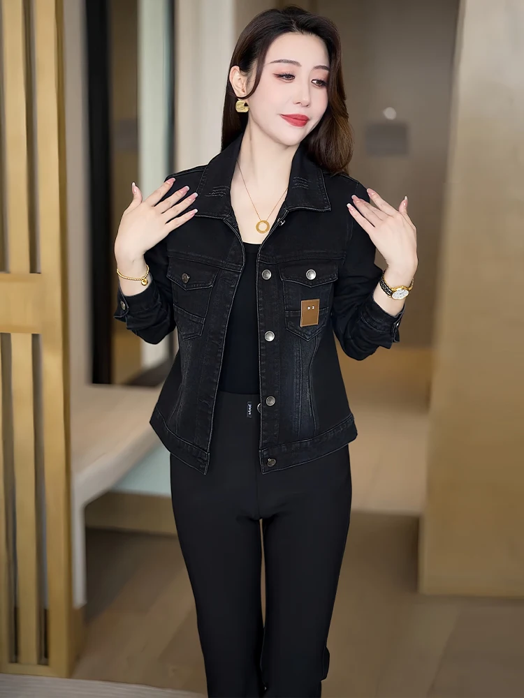 

Spring Autumn 2026 plus Size Women's Jaet Top Faion Small Trendy Casual Denim ort Coat Women Simple Loose Sle Button ...