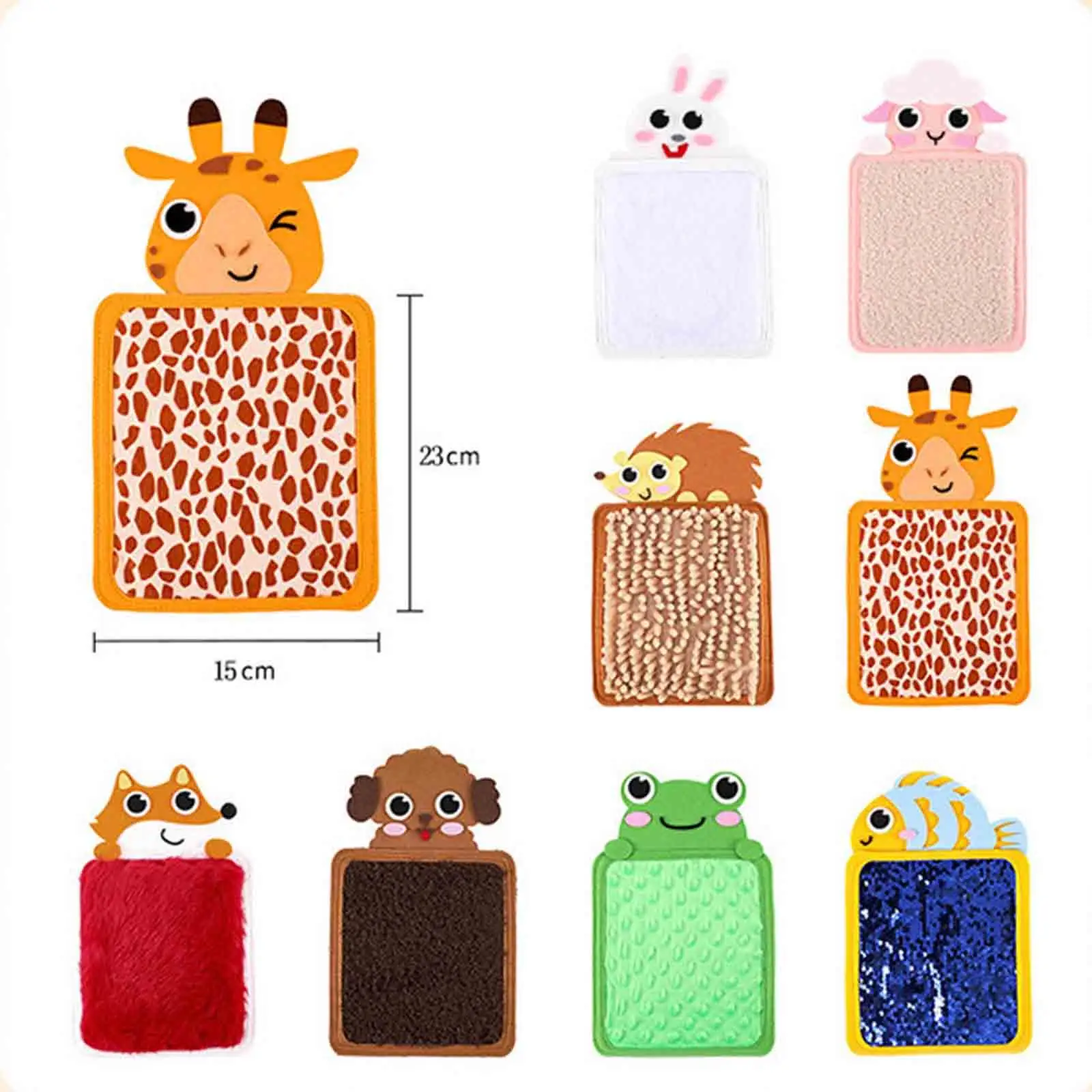 Tapetes sensoriais portáteis para sala de aula pré-escolar, telhas sensoriais animais, almofadas sensoriais texturizados para meninos e meninas, exploração, pré-escola doméstica, 8 PCs