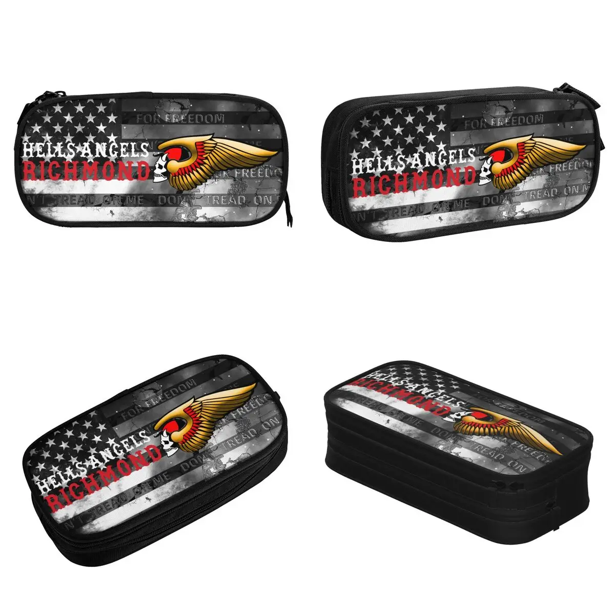 Hells Angels Motorcycle Club Pencil Cases Pen Box Bag Student Large Storage Office Cosmetic Pencilcases