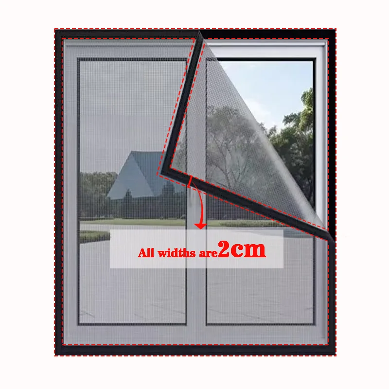 Customizable simple screen window, household mosquito and insect proof curtains, self-adhesive, invisible,no punching,detachable