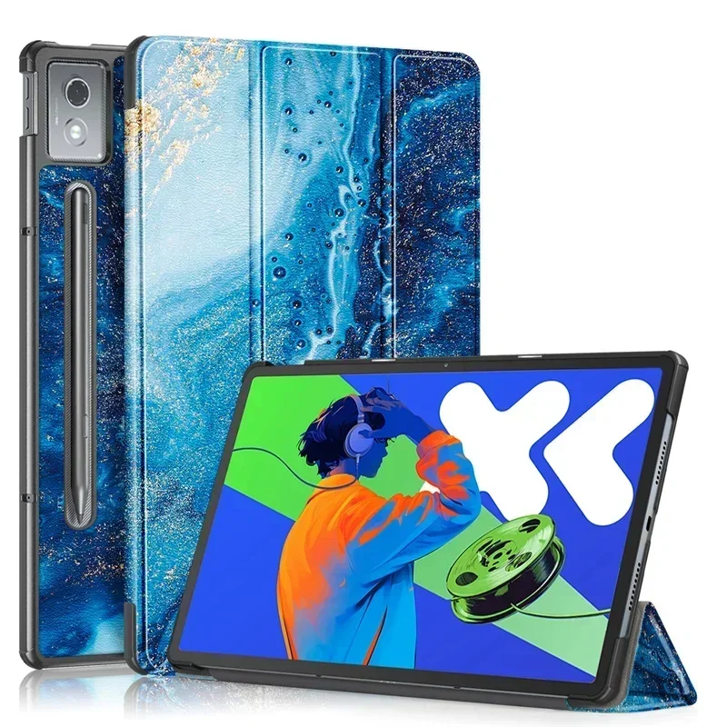 For Lenovo Idea Tab Pro 12.7' Case Trifold Magnetic Leather Stand Hard Smart Cover For Xiaoxin Pad 12.7 2025 TB-375FC TB-373FU
