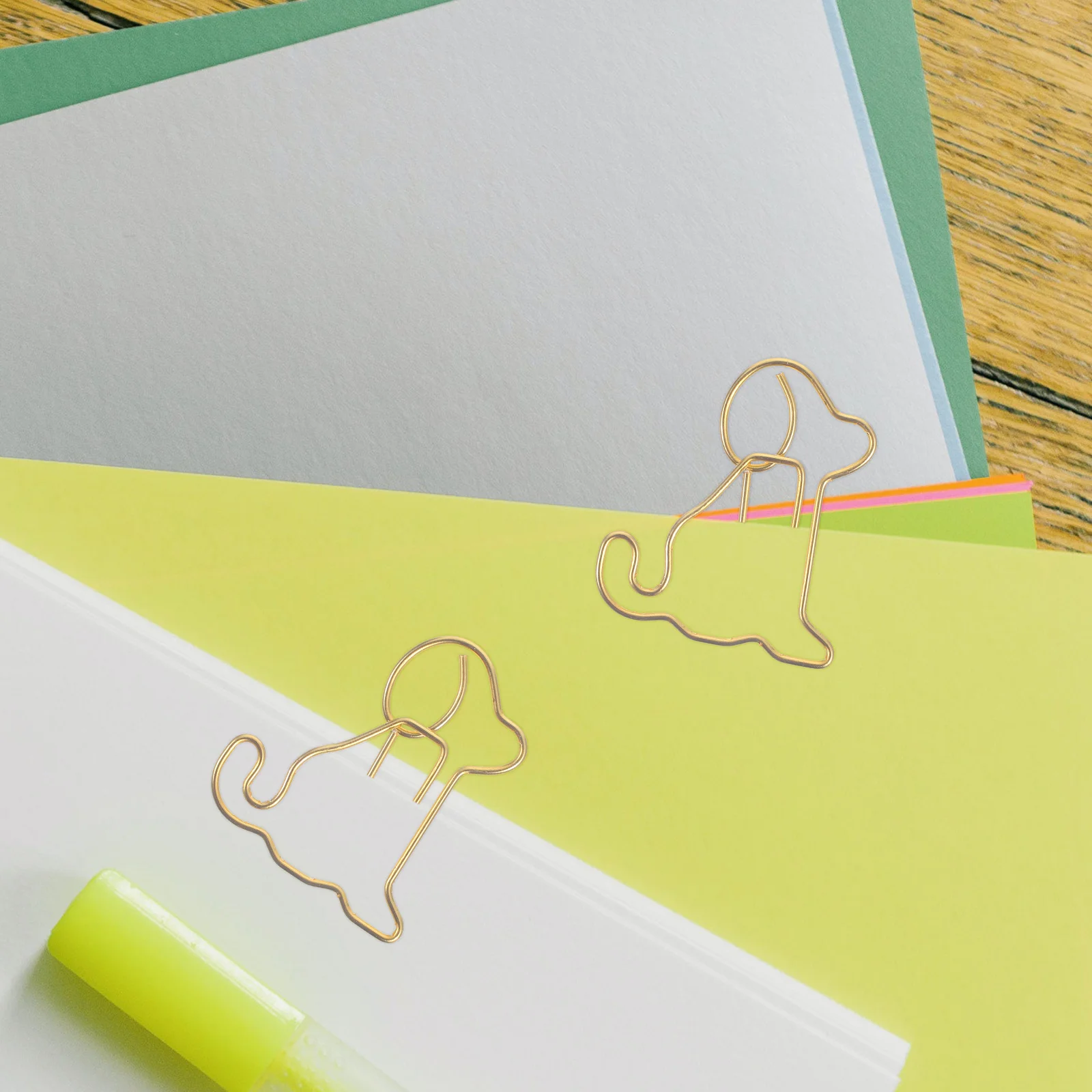 

50 Pcs Sitting Dog Bookcase Shape Paper Clips Creative Fancy Decorative Supplies