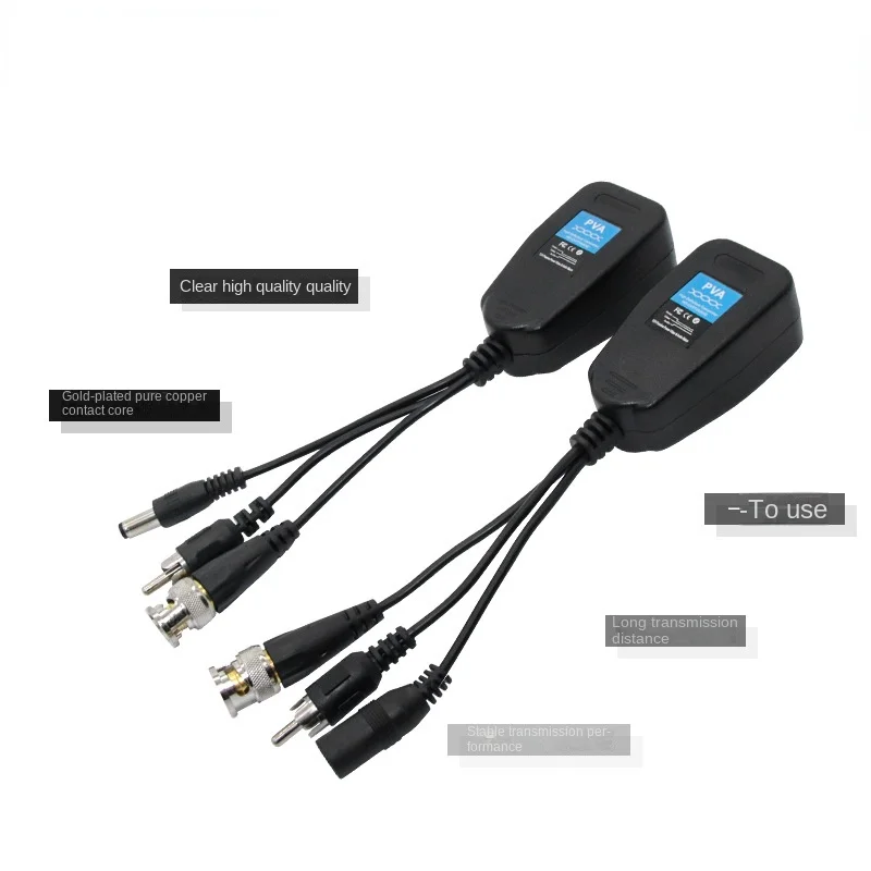 Fonte de alimentação de vídeo Transmissor de áudio, 3 em 1, Coaxial HD, Twisted Pair, Porta de rede multifuncional para cabeça BNC