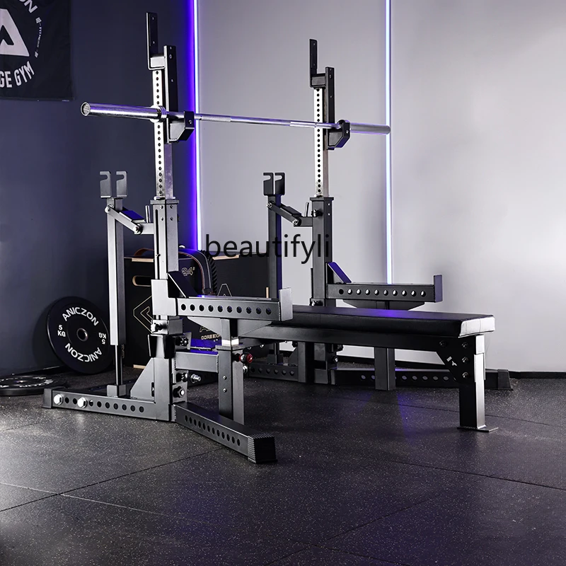 

Power lifting rack Commercial squat rack Gym Flat chest push Barbell Bench press rack Multi-function
