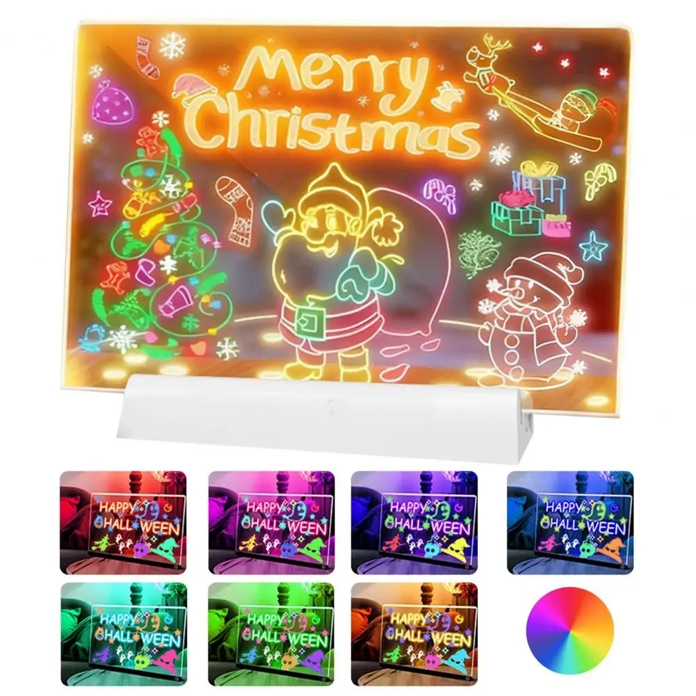 LED Light-Up Message Board Rechargeable Acrylic Memo Board for Kids Erasable Glowing Planner Drawing Tablet  Planner Whiteboard