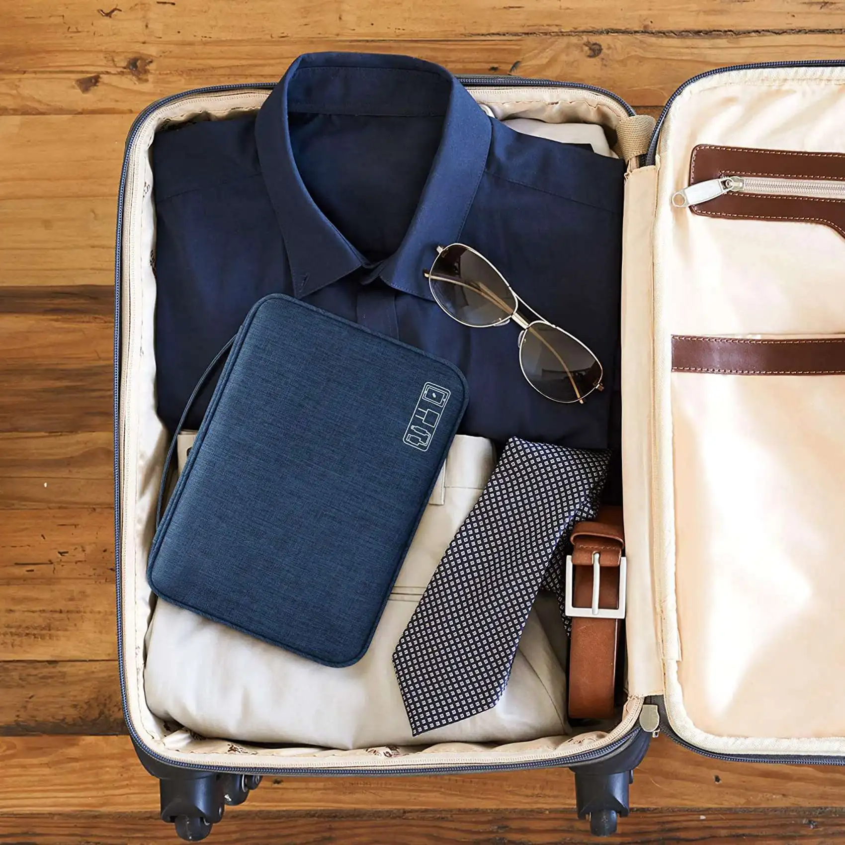 ABFN-Electronic Pack Кабельный аксессуар, портативный ящик для хранения, трехъярусная многофункциональная сумка для хранения электронных устройств