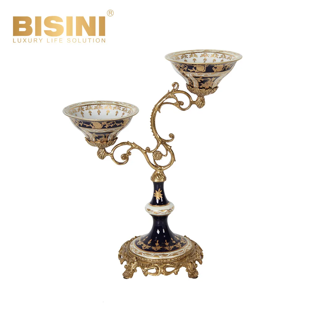 Emerald Marble Green Vase Copper-plated Craft Decoration Luxury Ornaments Ornaments