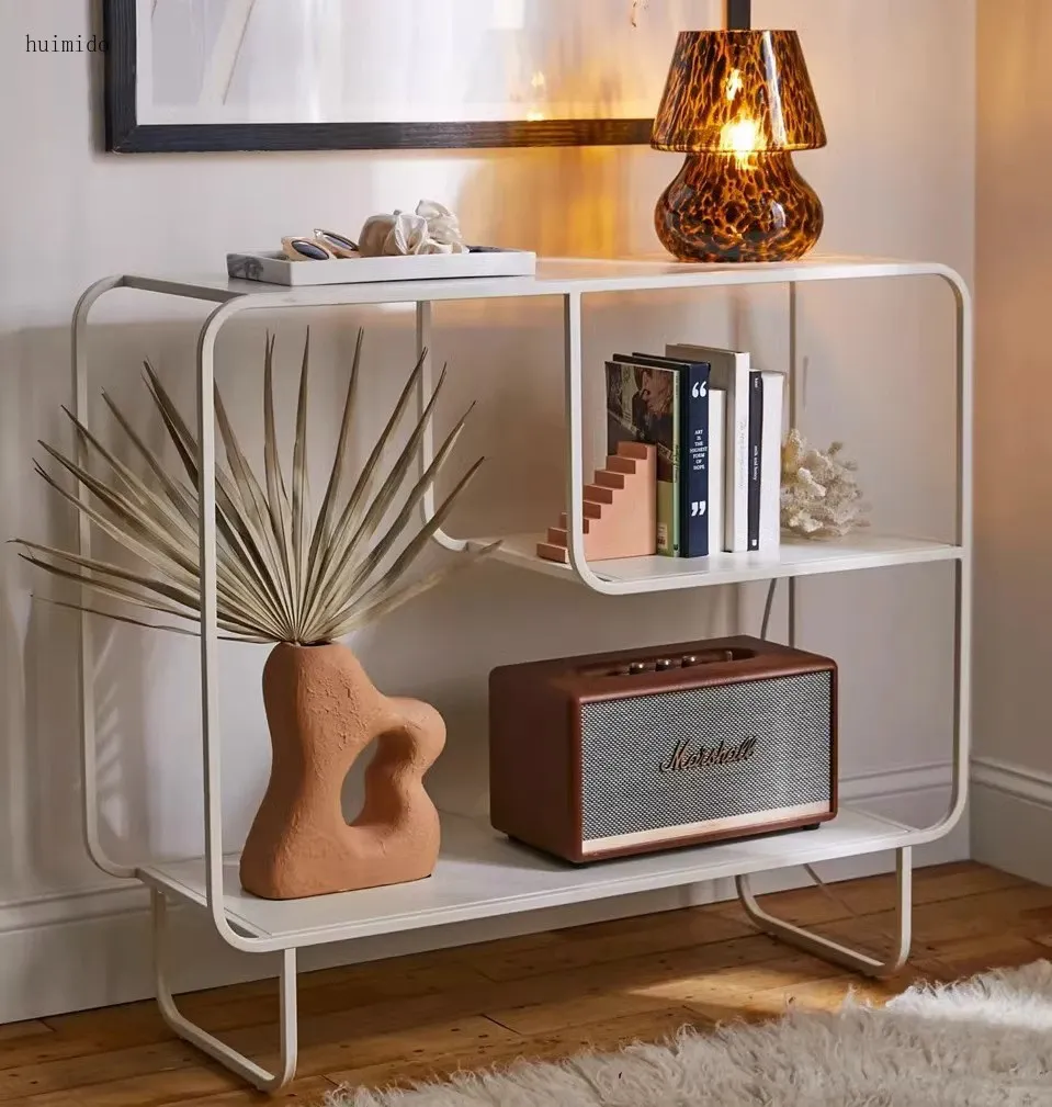 Nordic simple floor rack sofa display Internet celebrity iron living room multi-layer white