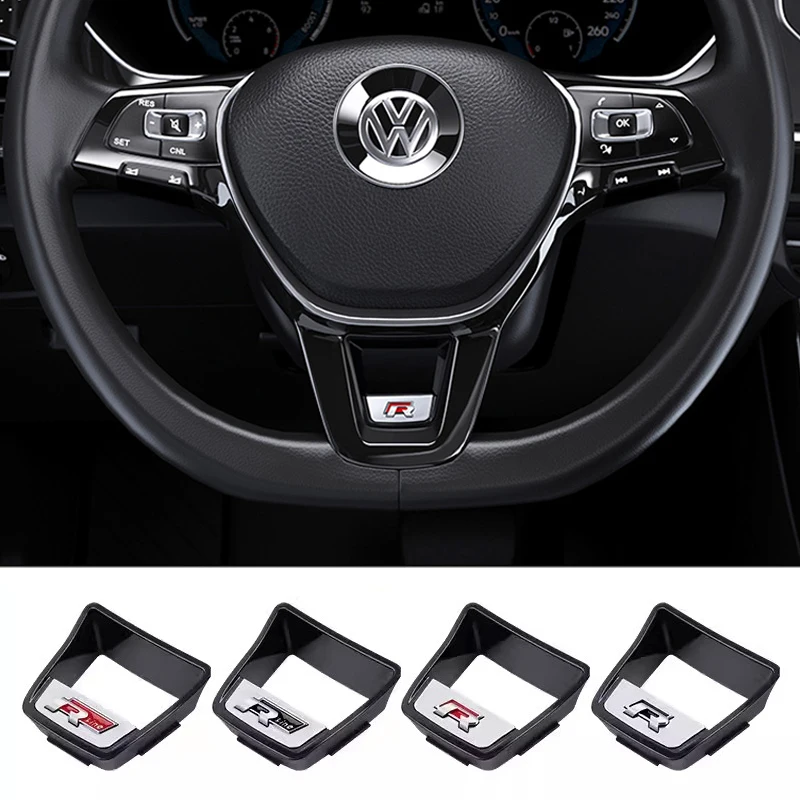 Car Steering Wheel Cover Badge Sticker Decoration For VW GTI R Line Golf 7 Polo Passat B7 Jetta CC Tiguan Arteon Scirocco Caddy