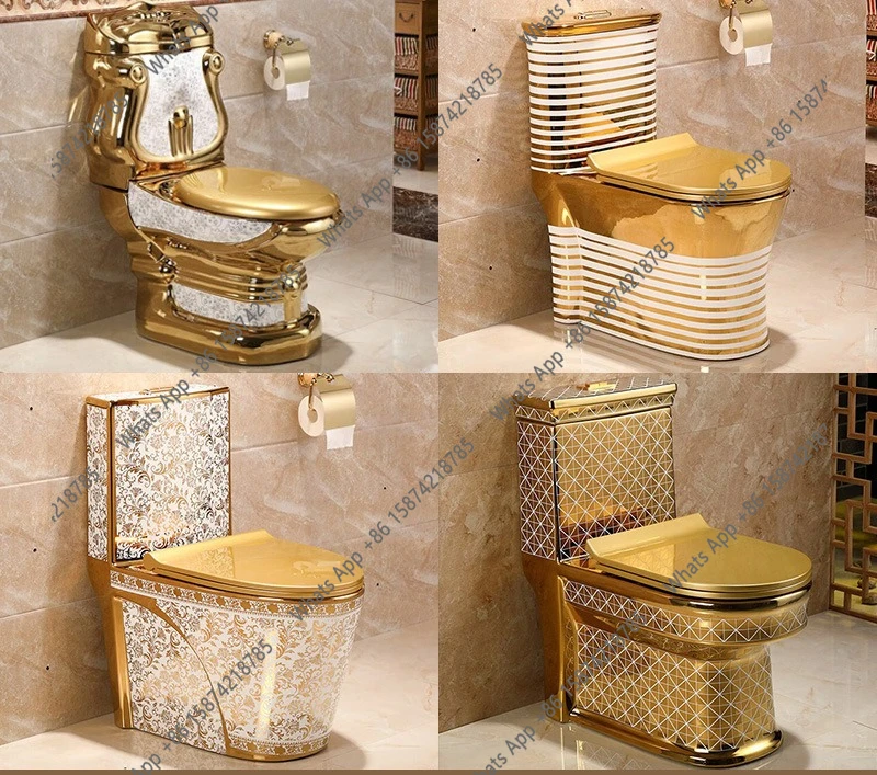 

Золотистый керамический туалетный дезодорант с золотым гальваническим покрытием для ванной комнаты