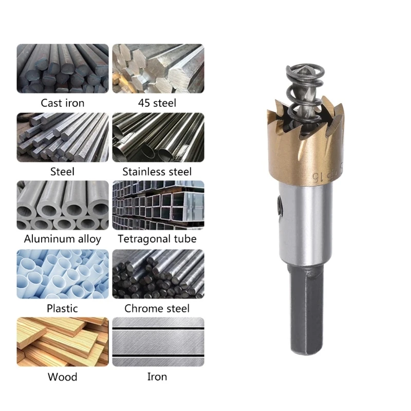 16mm Metal Hole Cutter Multifunction Drill Bit Split Tip Drill Construction Tool For Metal Steel Plate