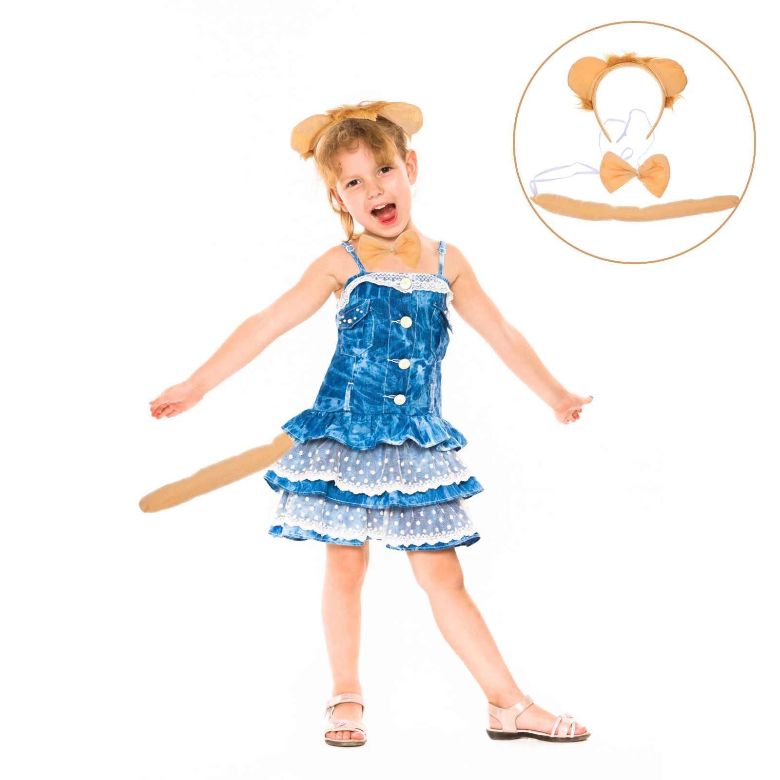 1 conjunto 1 conjunto gravata borboleta cauda traje para crianças festa traje crianças animal cosplay festa de halloween acessórios orelhas gravata borboleta cauda conjunto