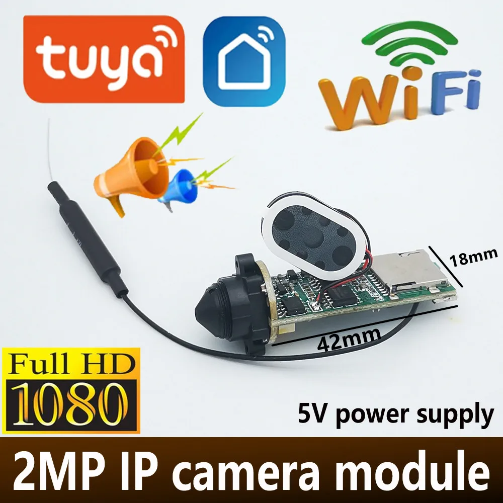 Mini Tuya Camera Module DIY 1080P Wireless IP Camera Chipset PCB Security P2P Horn Audio Industrial Cam Cloud Google Amazon