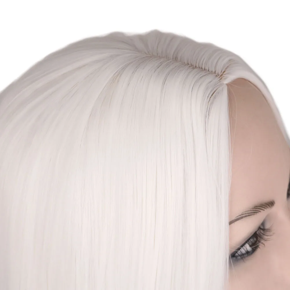 Perruques Bob pour femmes 14 pouces blanc Blonde perruque Sexy pour synthétique naturel droite partie centrale remplacement perruque de cheveux pour la fête quotidienne