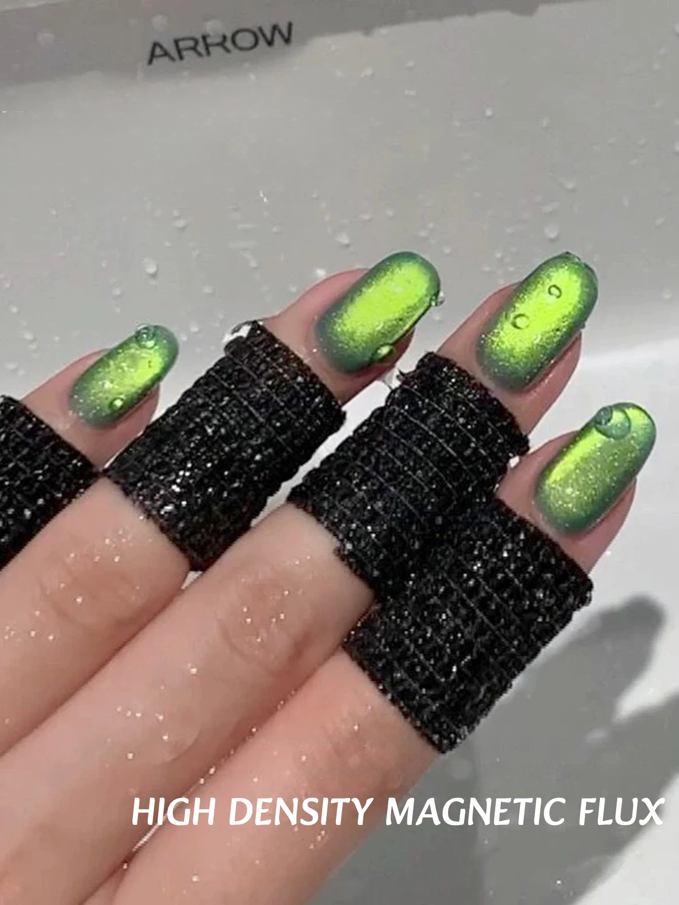 12 مللي 1 قطعة منع القلق القط العين المغناطيس هلام مسمار البولندية الصيف والخريف مبيعا الأخضر الزجاج حبة جيل للأظافر الغراء #1