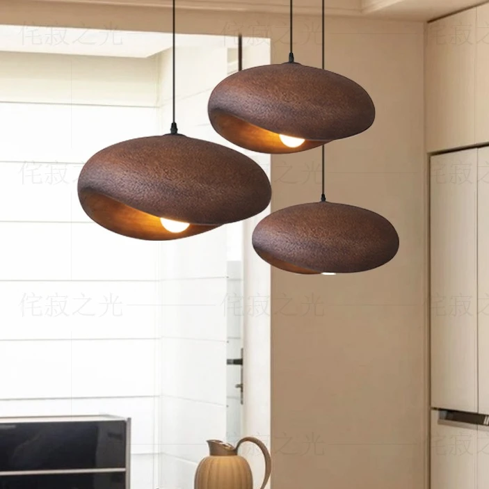 New Wood Grain Chandelier Minimalist Dining Room Pendant Light for Homestay Living Room and Bedroom Lighting Fixtures